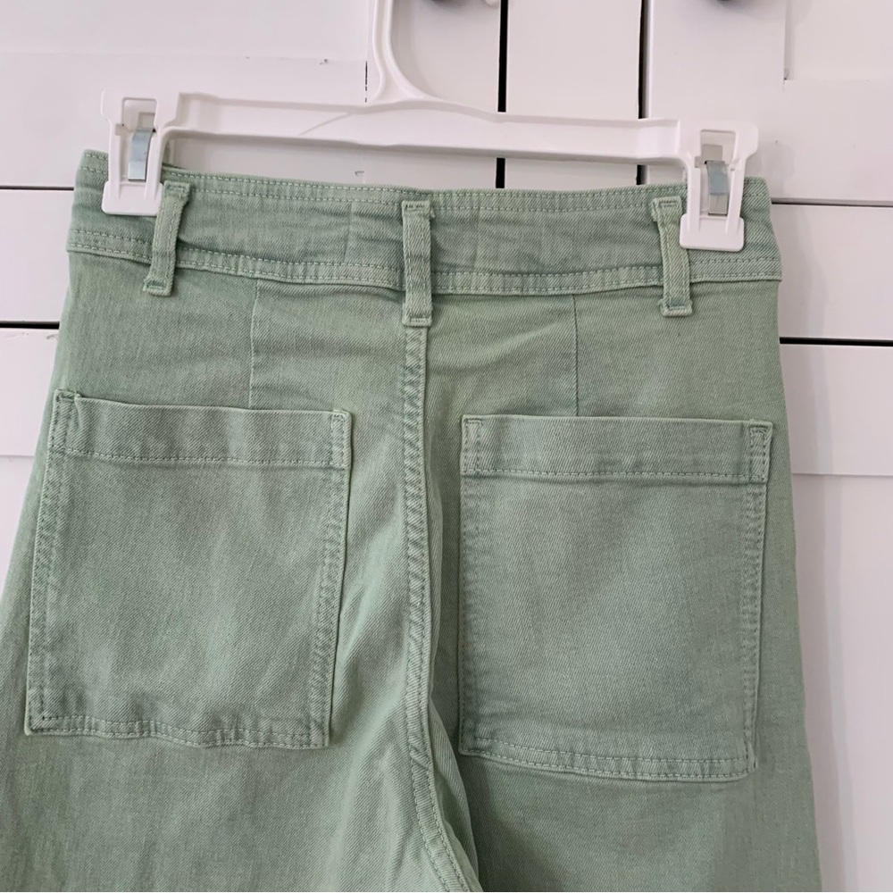 Zara Green High Waist Wide Leg Jeans Size 2 - Picture 3 of 6